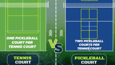 pickleball court vs. tennis court